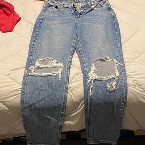 American Eagle Outfitters Distressed Blue Boyfriend Jeans